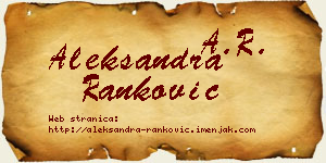 Aleksandra Ranković vizit kartica